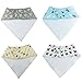 YUyuIII Baby Bandana Drool Bibs For Boys & Girls, Pure & Absorbent & Organic Cotton Burp Cloths, Set of 4, 4 Kinds of Patterns
