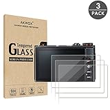 [3-Pack] Tempered Glass Screen Protector for Canon G7X Mark II G9X G9XII G7X G5X, Akwox 9H LCD Protective Cover