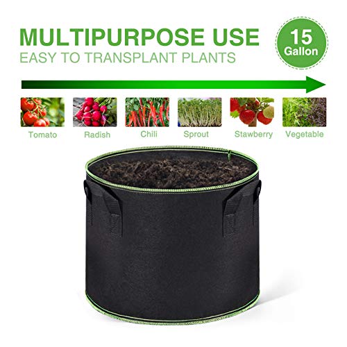 Wohous 20Pcs 1 Gallon Grow Bags Fabric Pots Heavy Duty Aeration