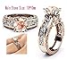 18K Rose Gold & Silver Two Colour Ring 10mm Round Cut Topaz CZ Ring Size 5-10