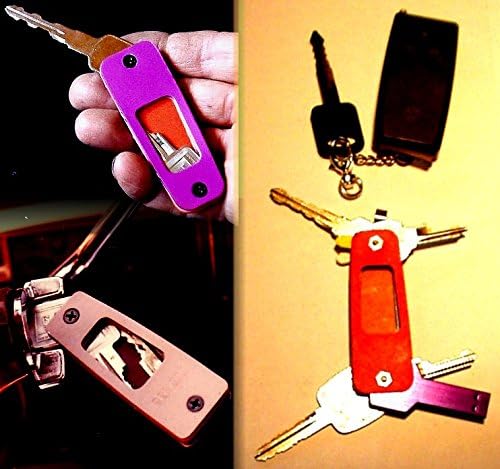 KEYSAFE II SCARLET RED (ELEVEN ALUMINUM COLORS--each on newer listings) -- ORIGINAL "PILOT'S" SPACE-AGE EZ-FOLD COMPACT "FLIGHT SUIT" KEY CASE ORGANIZER -- USB FLASH CARDS, FOB'S -- USA