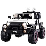 Uenjoy Ride on Cars 12V Children's Electric Cars Motorized Cars for Kids with Remote Control, 3 Speeds, Head Lights, Model HP-002, White