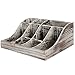 MyGift Torched Wood Countertop Coffee, Tea and Condiment Holder Storage Caddy with 9-Compartments