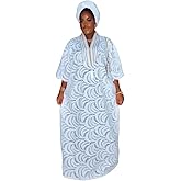 HD Women's African Style Bubu Dress Nigerian Luxury Lace Gown One Size