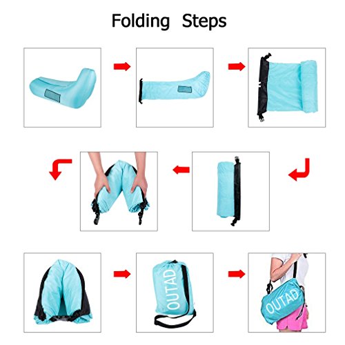 Inflatable Lounger Sofa Sleeping Bag,OUTAD Compression Air Beds,Portable Chair,Air Mattresses Beds.Ideal for Lounging, Camping, Beach, Fishing, Kids, Chilling, Parties, Swimming Pools (blue)