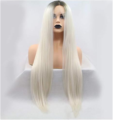 Amazon Co Jp 女性のgrdientホワイトロングストレートhir合成フロントウィッグホワイトカラーロングストレートhir合成ロングhirstright Cosply Girl Prty Fncyドレスds合成ヘアウィッグ 服 ファッション小物