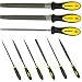 File Set for Shaping Metal, Wood, and Tools, Includes Small Needle Files, Steel Round Rasp, Half Round, and Flat for Superior Tool Finishing, High Carbon Steel with Comfortable Non Slip Grip