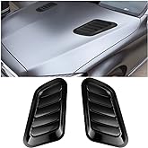 Blilo 2PCS Hood Air Vents, Hood Scoop Bonnet Intake Cover, Black | 13x7 Inch, Universal fit, flat top surfaces, ABS plastic, adhesive tape, decorative trim, exterior accessories
