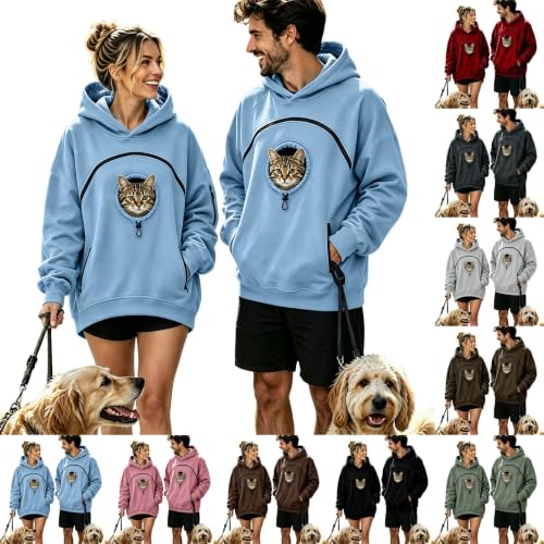 Women‘s Cat Carrier Hoodie, Pet Pouch Hoodie, Pocket for Dog & Treats at Amazon