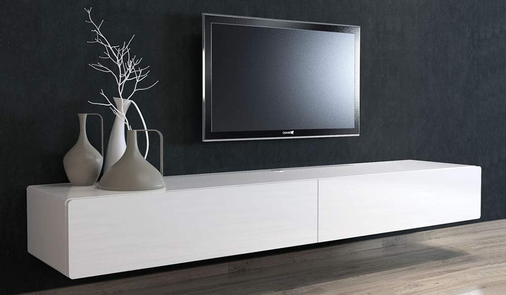 Ikon White Floating TV Unit - 220cm