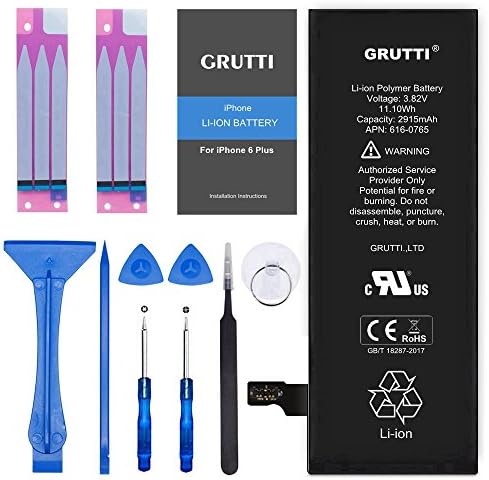 GRUTTI Battry For iPhone 6 Plus 5.5" - Brand New 0 Cycle - with Replacement Repair Tool Kits and Installation Instructions [18-Months Warranty] (iP 6 Plus)