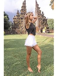 Pantalones cortos para dama, estilo bohemio, cintura alta, talla única