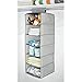 mDesign Soft Fabric Over Closet Rod Hanging Storage Organizer with 6 Shelves for Child/Kids Room or Nursery - Chevron Zig-Zag Print - Gray/Cream