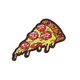 U-Sky Iron on Patches for Kids Clothing, 3pcs Different Size Sew-on/Iron-on Pizza Patch for Jeans/Jackets/Backpacks/Caps/Shirts to Cover Rip, Size: 4.7x2.5 inch, 3.7 4x1.9 inch, 2.4x1.4 inch