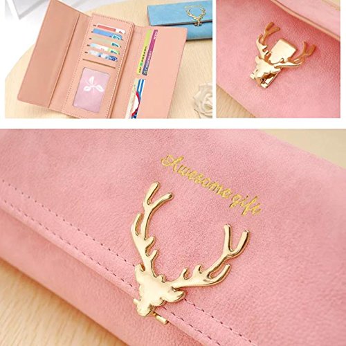 victory royal women's pu pink clutch