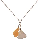 Raw Citrine and Aquamarine Natural Crystals Pendant Necklace, Gemstone Rough, Healing Crystals, Birthday, Gift for Her, Gemstone Jewelry 18 inch AAA+ Quality