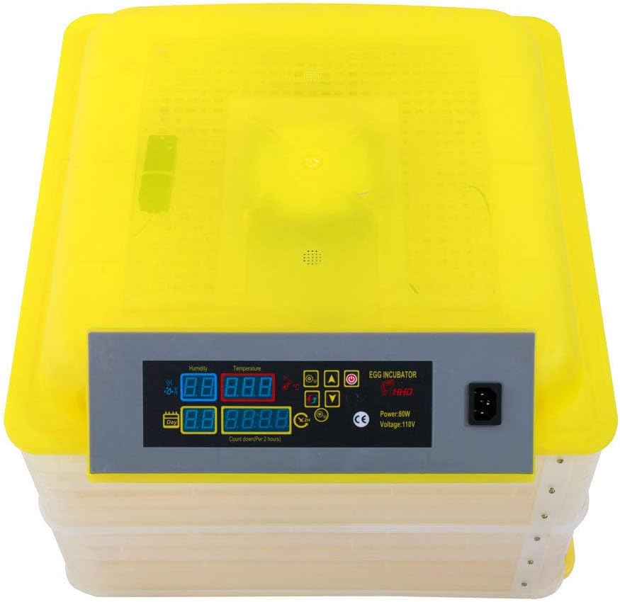 Globe House Products GHP 100W 112-Egg Capacity Yellow & Transparent Smart PID Automatic Egg Incubator