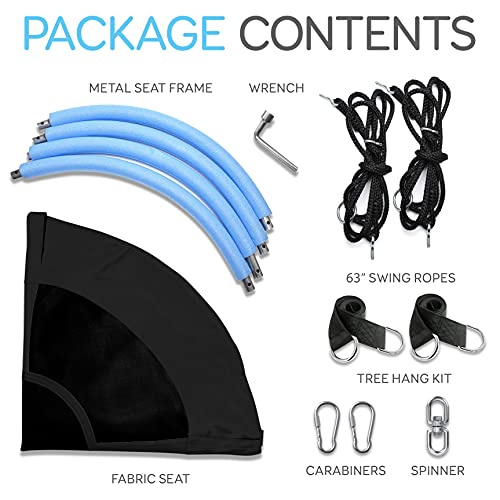 SereneLife Saucer Swing with Hang Kit, Outdoor Tree Swing with Swivel