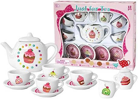 13 Piece Porcelain Cupcake Tea Set