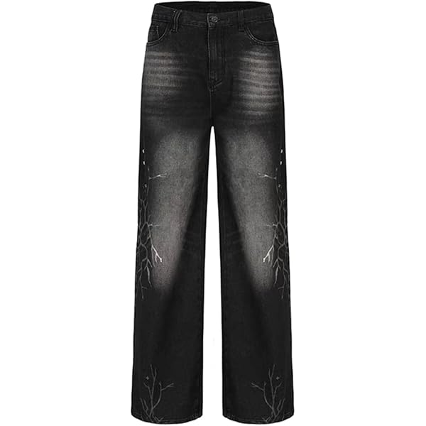 Grunge Acubi Y2K Jeans for Women Wide Leg Oversize