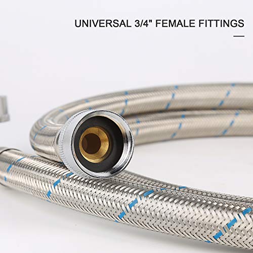 Stainless Steel Washing Machine Hoses 6ft, Burst Proof Hot and Cold