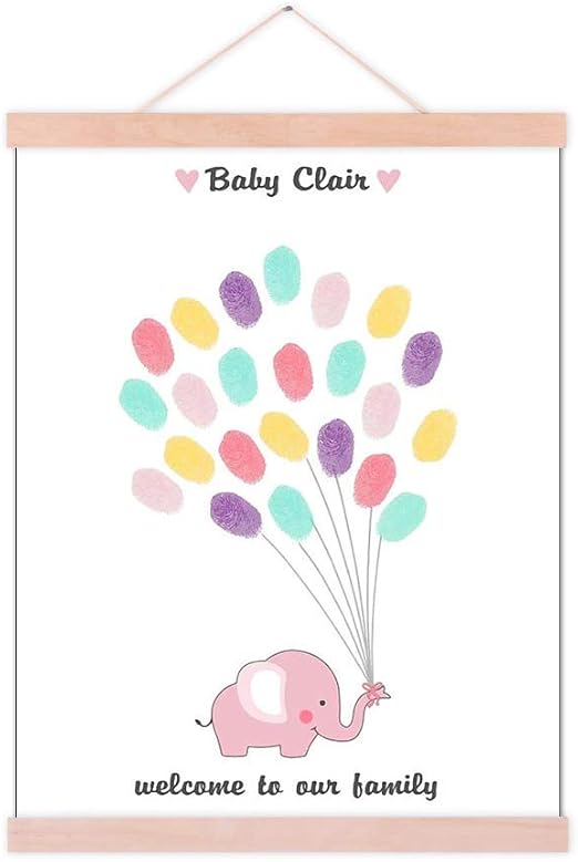 baby shower fingerprint elephant