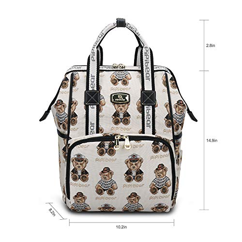 Pipi bear Diaper Bag Backpack Stylish Cartoon Jacquard Baby Travel Back