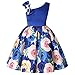 NSSMWTTC Flower Girls Dresses Child Christmas Halloween Formal Bridesmaid New Year Knee Dress (Blue,150)