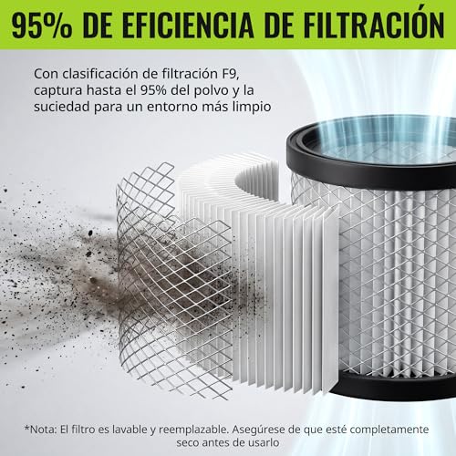WORKPRO Aspirador de Cenizas 10L 700W con Función Soplado | Aspiracenizas para Chimeneas, Estufas y Barbacoas, Depósito Metálico, Filtro F9 Lavable, 16 kPa, Tubo Metálico