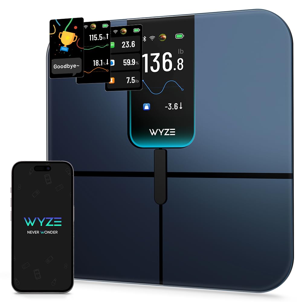 Photo 1 of WYZE SCALE - Smart Scale Ultra with 4.3" Color Display, Digital Scale for Body Weight BMI Muscle Mass, Heart Rate Monitor, Wi-Fi & Bluetooth Weight Scale with Baby/Pet/Luggage Mode, 400lbs, Black