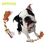 Petony Flossy Cotton Blend Color Dog Chew Rope Double Knot Tug Bone toy
