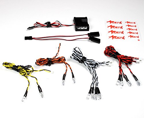 Genuine MyTrickRC - MYK-AB1402 Attack After-Burner 1402- Scale Lighting System with Backfire for RC Vehicles, Backfire Flash Pattern Triggered by Throttle Action, 12 LED Kit