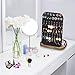 SRIWATANA Earring Holder Organizer Display, Metal Jewelry Organizer with Solid Wood Tray(62 Holes), Carbonized Black