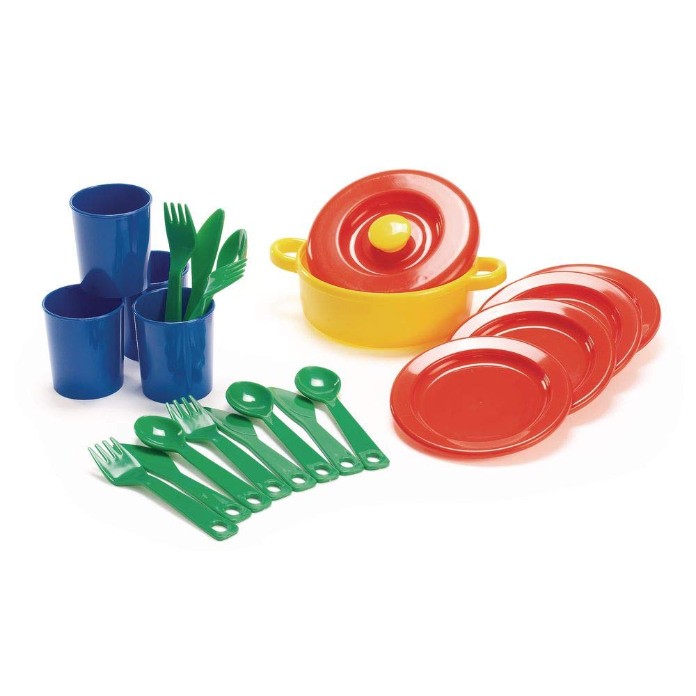 Dantoy Dinner Set for 4, 22 Piece Role Play for Kids Pretend Play, Made in Denmark – Multi Colour
