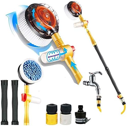 Sale Premium Water Powered Rotary Brush for Cars, Trucks, RVs, Motorcycles, Rims, Outdoor Furniture, Dirty Boots and More, Spin Away Dirt and Grime Like A Boss with Our Spinning Brush
