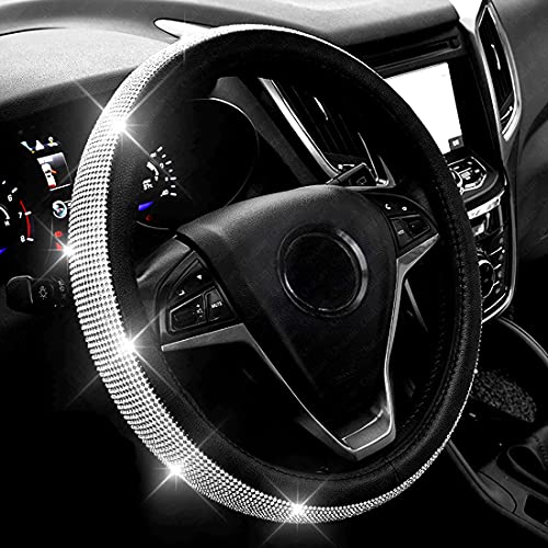 Diamond Leather Steering Wheel Cover Bling Crystal