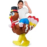 Spooktacular Creations Thanksgiving Turkey Inflatable Costume for Kids, Blow up Costume Riding a Turkey Ride-on for Halloween Party, Cosplay event, Halloween Inflatable Costumes for Boys and Girls