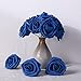 Febou Artificial Flowers 50pcs Real Touch Artificial Foam Roses with Stem for Decoration DIY Wedding Bouquets Centerpieces Arrangements Bridal Shower Party Home Decoration (Blue)