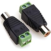MOBOREST RCA Cable Audio Adapter, Phono RCA Male Plug to AV Screw Terminal Audio/Video Speaker Wire connectors Solderless Adapter (Solder Free RCA Female-2pack)
