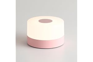 JUSHENG Night Light for Baby Nursery, Rechargeable LED Touch Light with 3CCT & Stepless Dimming Function, Portable Bedside Lamp Tap Lights Battery Powered for Breastfeeding, Kids, Nightstand-Pink
