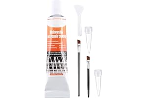 Dishwasher Rack Repair Glue, 50ml Dishwasher Rack Repair Kit Vinyl Coating with 2 Brushes, Long Lasting Coating Gel, Rust-Pro