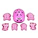ASIBT Kid's Skateboard Helmet Sets Cycling Roller Skating Helmet Elbow Knee Pads Wrist Sport Safety Protective Guard Gear Set for Children of age 3-8 years old (Pink)