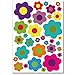 WANDKINGS Wall Stickers Colourful Flowers – Design 4 Sticker Set – 66 Stickers on 2 US Letter Sheets (Each 8.3 x 11.7 inch)