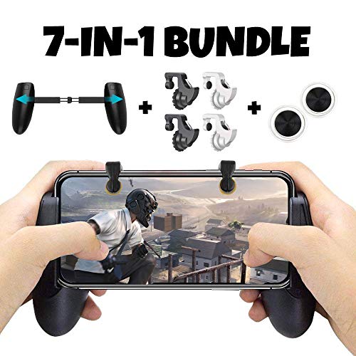 Mobile Game Controller Bundle for iPhone iOS 6, 6 Plus, 6S, SE, 7, 7 Plus, 8, 8 Plus, iPhone X, and Android Phones with Mobile Gamepad, Mobile Claw Triggers, and Mobile Joysticks