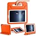 CAM-ULATA for iPad 9.7 Case Kids 2018/2017 Folio Stand Lightweight Kids Friendly for iPad Air 1 iPad Air 2 Protective Cover Handle Shockproof iPad Apple case 5th Generation 6th Generation Orange primary