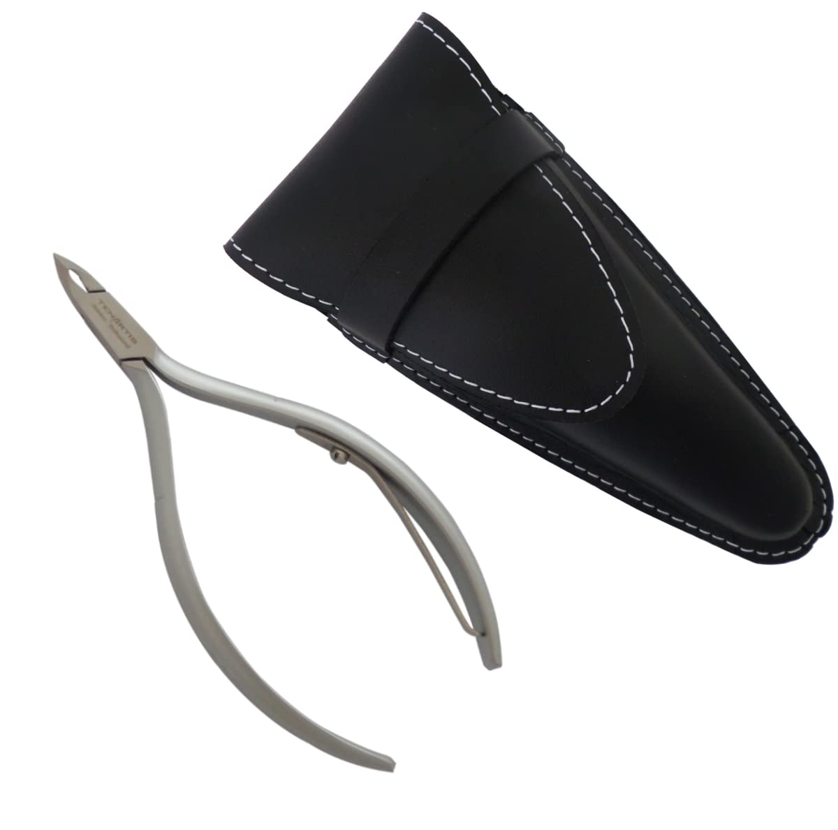Stainless Steel Cuticle Nipper with Leather Case - Tenartis