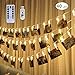 Adecorty 40 LED Photo Clip Lights 8 Modes USB Powered Photo Clips String Lights with Remote & Timer, Gifts for Teen Girls Bedroom Decor Christmas Presents (16.4ft, Warm White)
