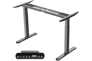 AIMEZO Heavy Duty Standing Desk Frame, Dual Motor Electric Height Adjustable Sit Stand Desk Frame with 4 Memory Preset Button