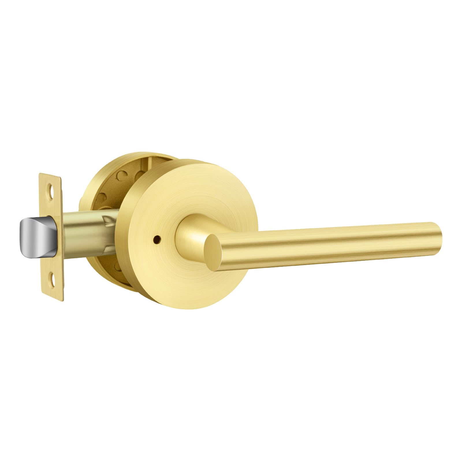 Photo 1 of Haidms 1 Pack Gold Door Handles - Brushed Gold Interior Door Lever, Bathroom/Bedroom Privacy Door Handle, Heavy Duty Modern Style