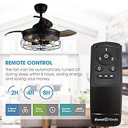 Parrot Uncle Ceiling Fans with Lights and Remote